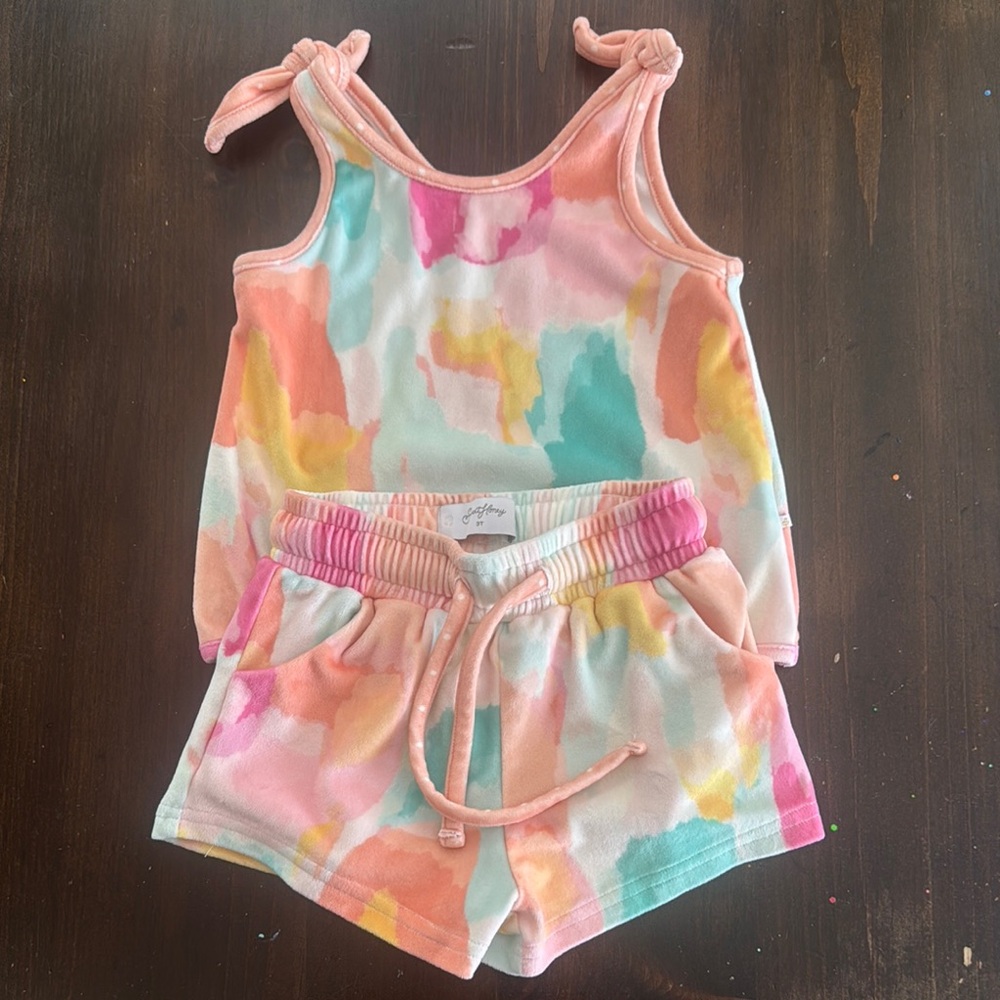 SweetHoney Kids Matching Set - Pink, Yellow, Green, White